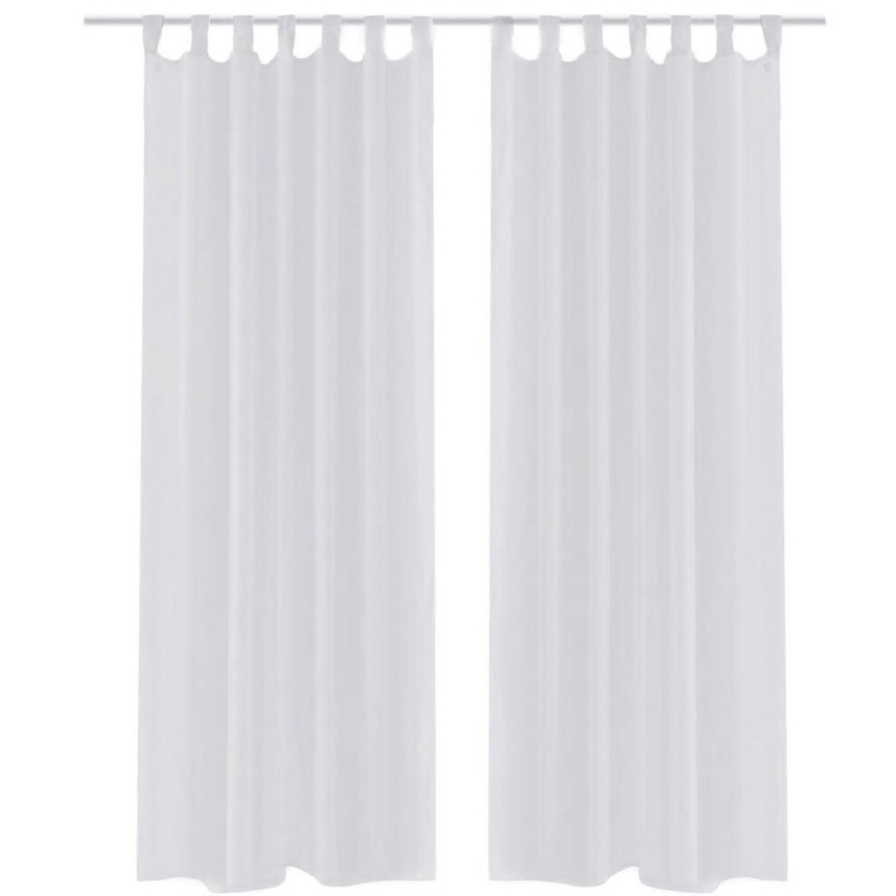 vidaXL 2x Sheer Curtain 140x245cm White Window Blind Shade Sunscreen Drape