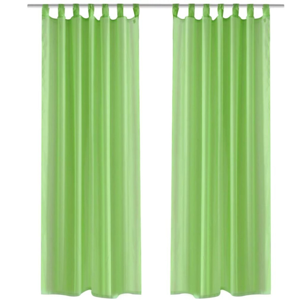 vidaXL 2x Sheer Curtain 140x175cm Apple Green Window Blind Shade Sunscreen