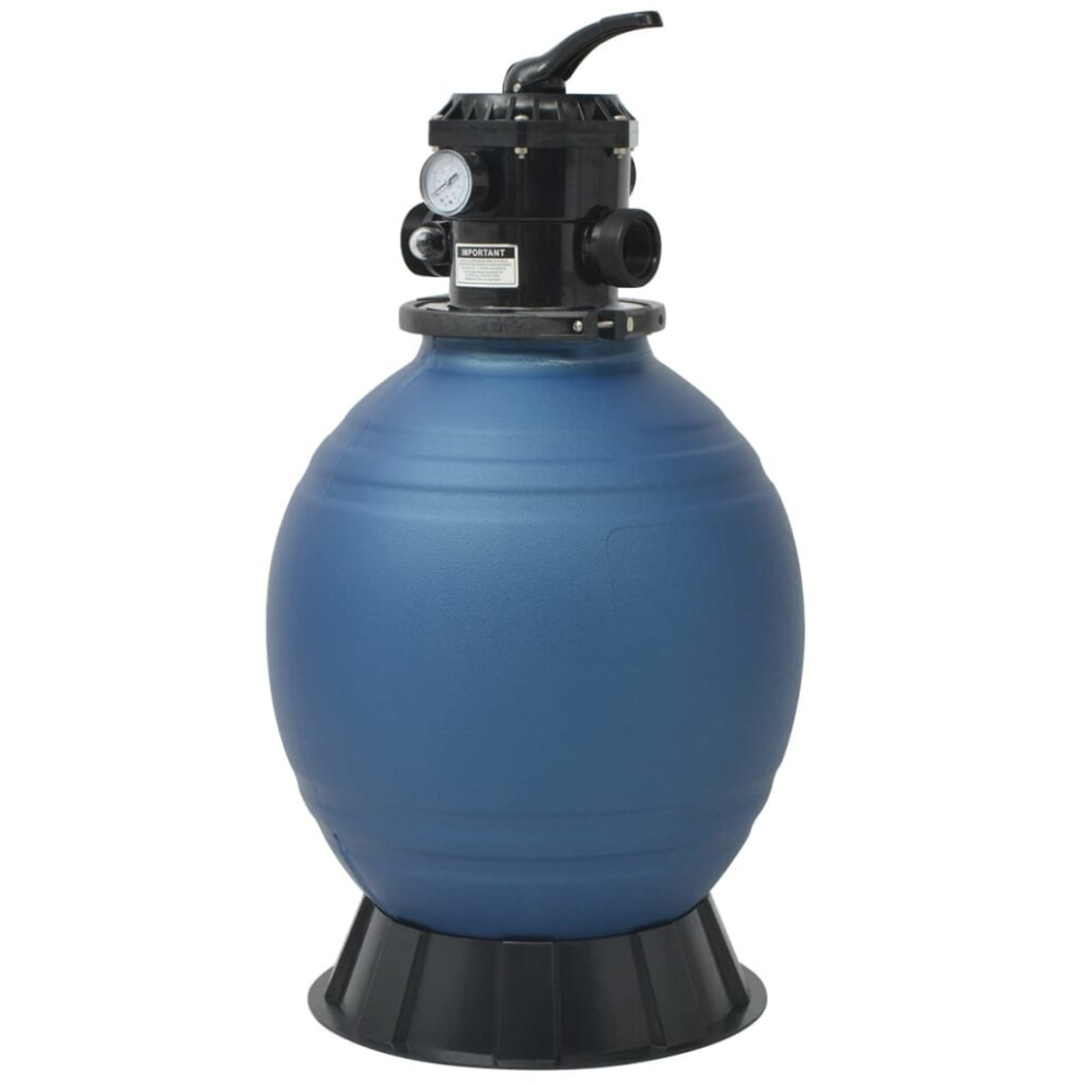 vidaXL Pool Sand Filter with 6 Position Valve Blue 460mm Spa Hot Tub Cleaning