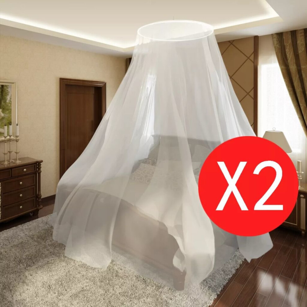 vidaXL 2x Mosquito Net Round 56x325x230cm Fly Insect Bug Screen Curtain Canopy