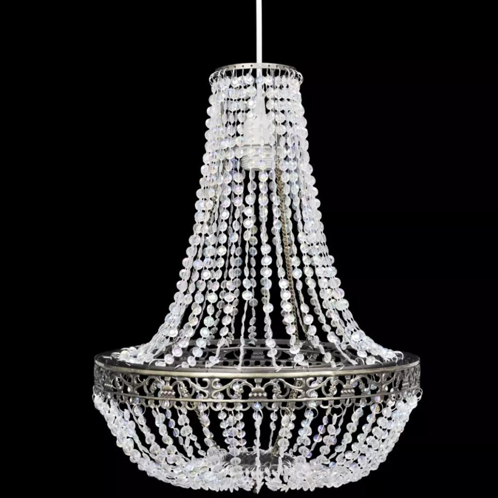 vidaXL Crystal Pendant Chandelier 36.5x46cm Ceiling Lighting Fixture Lamp