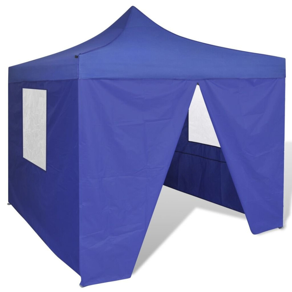 vidaXL Foldable Tent 3x3m With 4 Walls Blue Outdoor Marquee Gazebo Pavilion