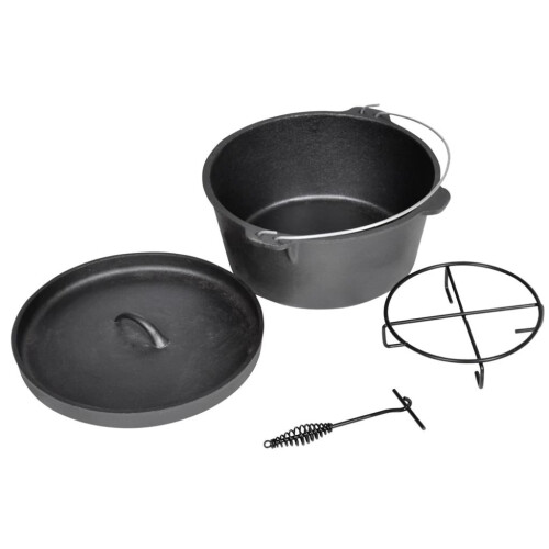 VidaXL Dutch Oven With Cast Iron Cover 8 Liter Ovenware Cookware Kitchen Cooker