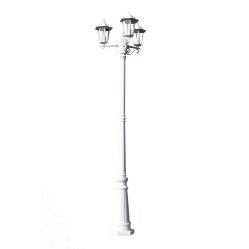 VidaXL vidaXL Garden Light Post 3-arms 215cm White Outdoor Standing Lantern Lamp
