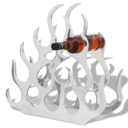 VidaXL vidaXL Aluminium Tabletop Wine Rack Stand Holder for 11 Bottles Silver Cabinet