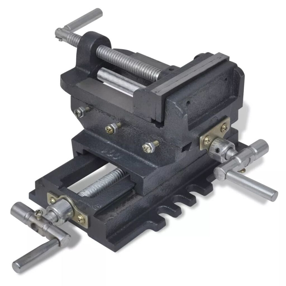 Vidaxl Manually Cross Slide Drill Press Vice 78 Mm Milling Drilling Clamp