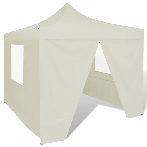 vidaXL Foldable Tent 3x3m with 4 Walls Cream Outdoor Marquee Gazebo Pavilion