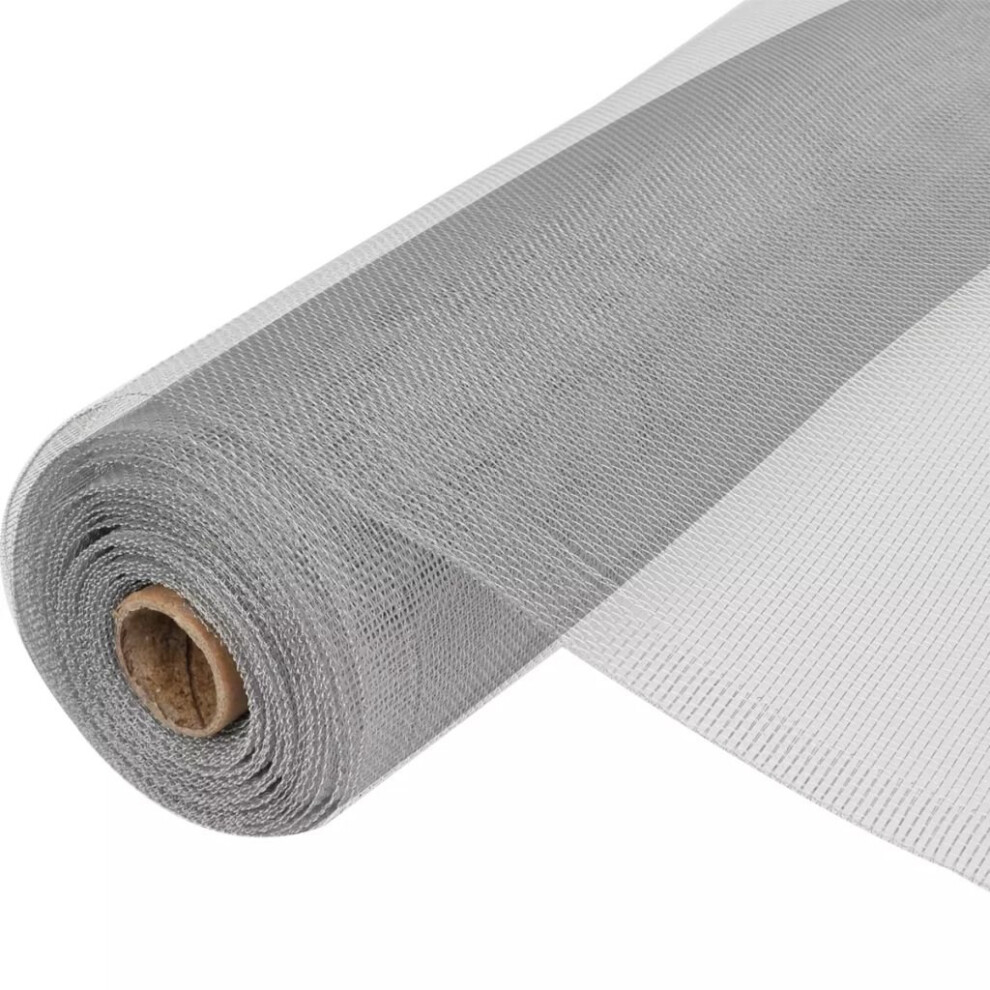 vidaXL Mesh Roll 100x1000cm Silver Aluminium Door Window Insect Control Screen