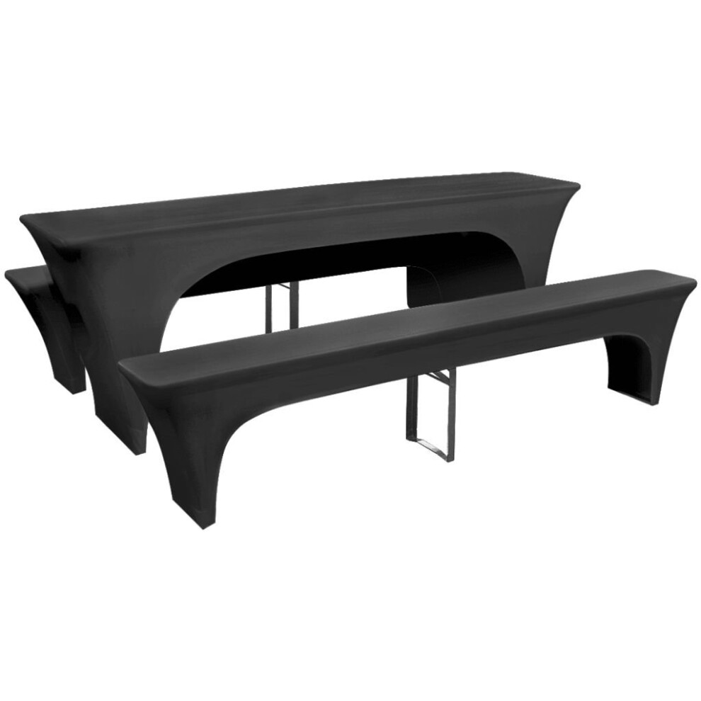 vidaXL 3x Slipcovers for Beer Table and Benches Stretch Anthracite Covers