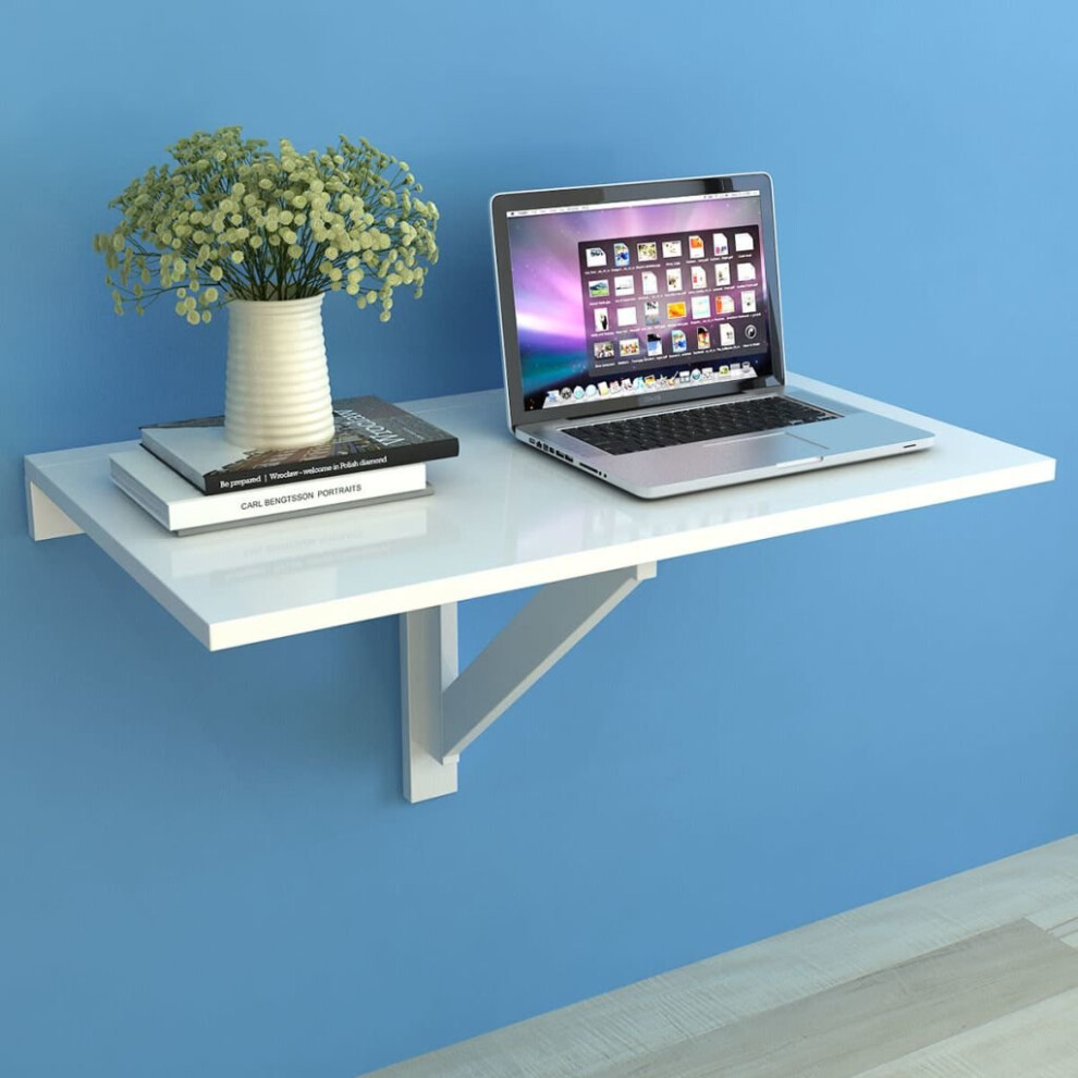 Vidaxl Folding Wall Table White Office Bedroom Computer Writing Desk Furniture