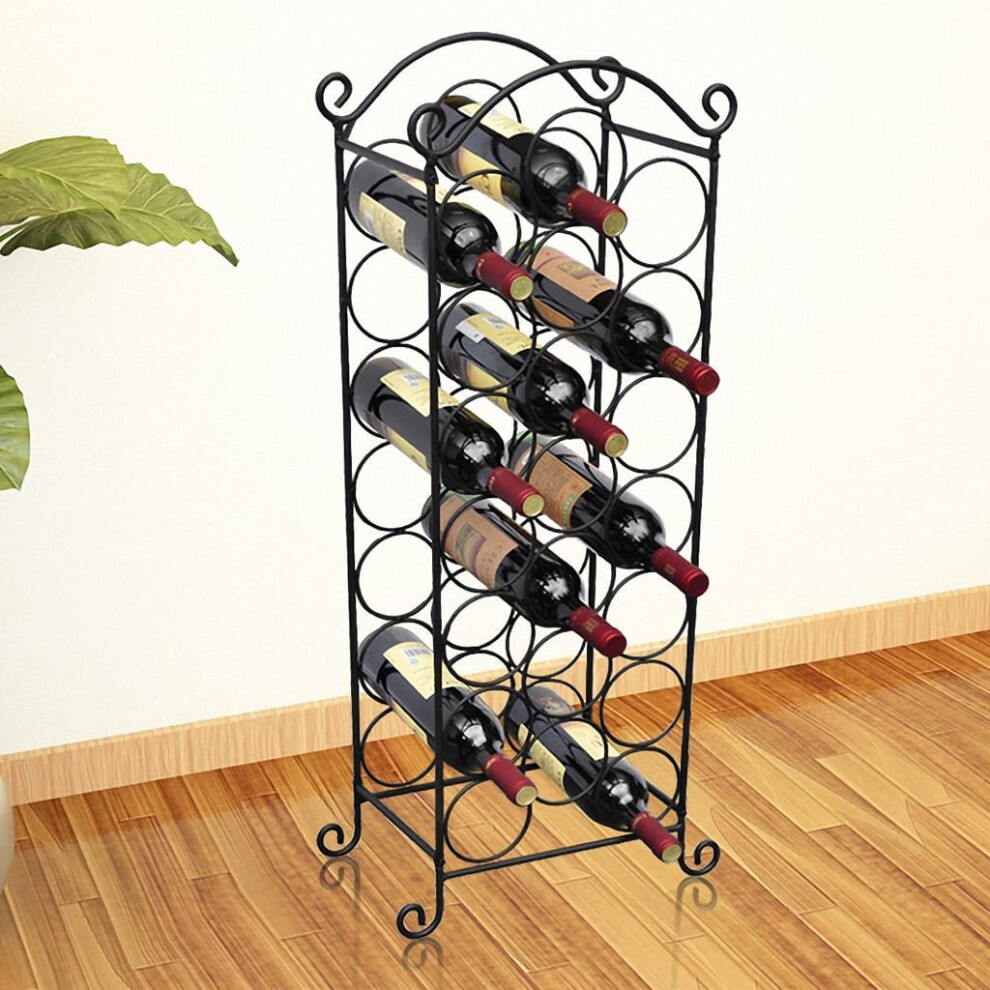 vidaXL Wine Rack for 21 Bottles Metal Display Holder Storage Cabinet Shelf