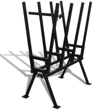 vidaXL Saw Horse for Woodworking Black Powder-Coated Cutting Stand Holder