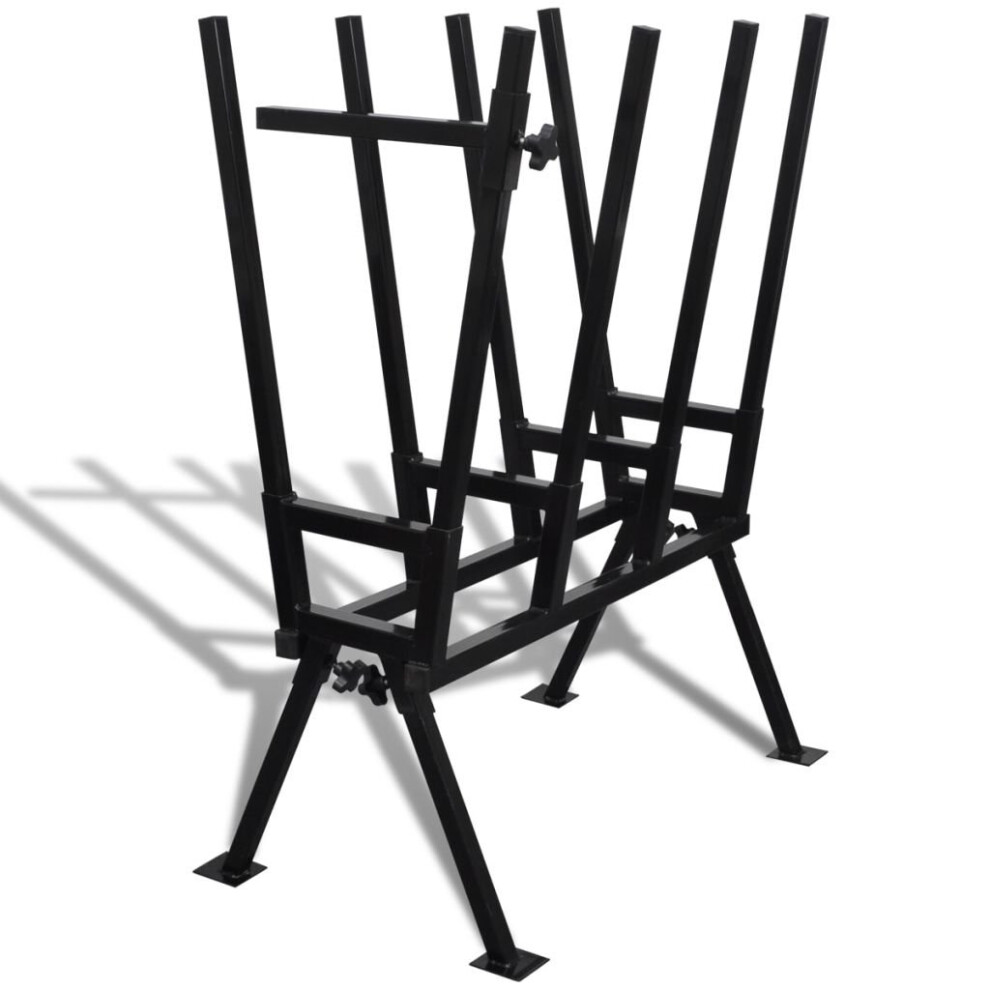 vidaXL Saw Horse for Woodworking Black Powder-Coated Cutting Stand Holder