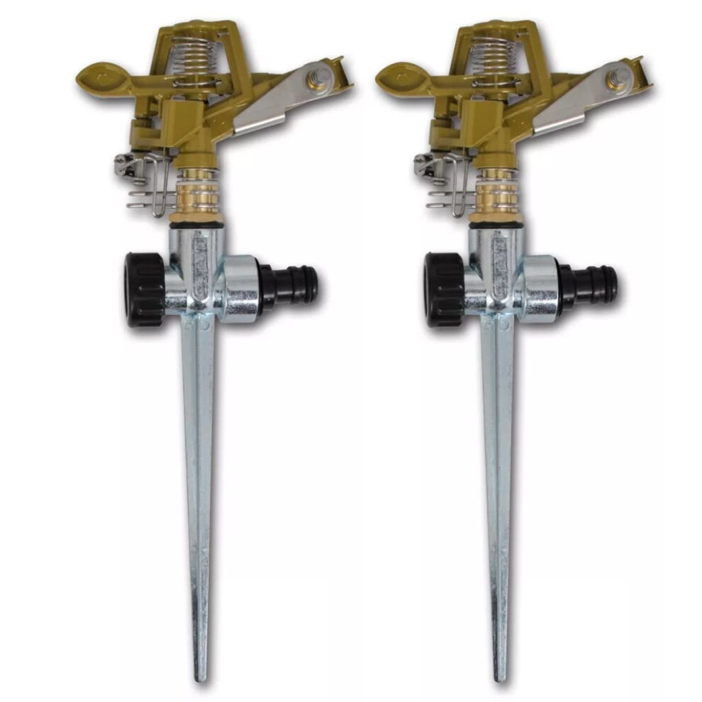 Impulse Sprinkler Garden Watering Metal Spike 2 pcs Adjustable Water Spray