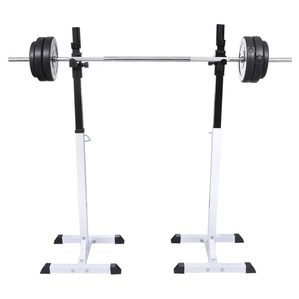 Vidaxl Squat Barbell Rack Set Gym Weight Training Exercise 80Kg 12 Levels