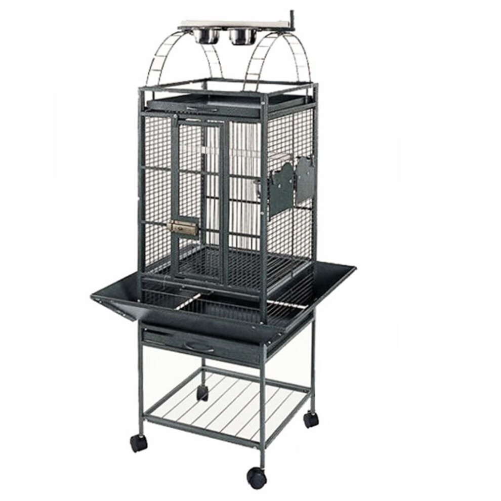 Strong Parrot Cage Villa Large Metal Bird Aviary Helios Silverstone Grey 93016