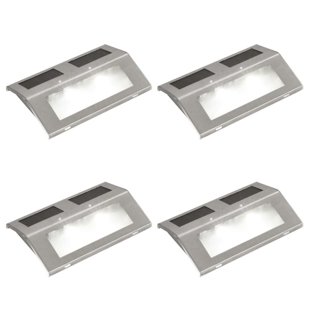 Vidaxl 4X Solar Stair Lamp Outdoor Patio Pathway Porch Lighting Fixture Sconce