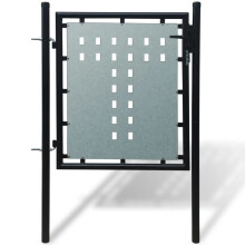 vidaXL Schwarzes Einzeltor für Zäune 100 x 75 cm