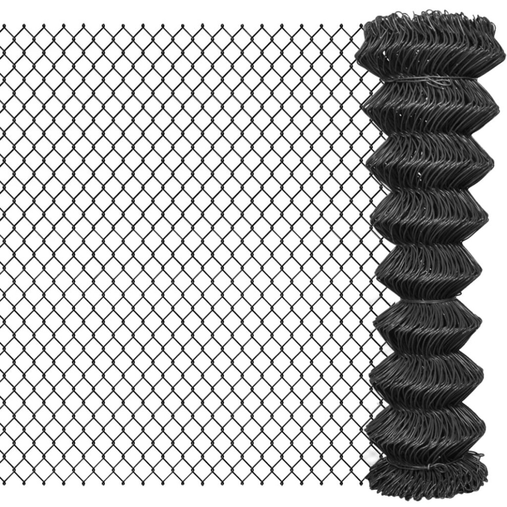 vidaXL Ourdoor Garden Chain Link Fence Fencing Screen Mesh Barrier Steel Grey