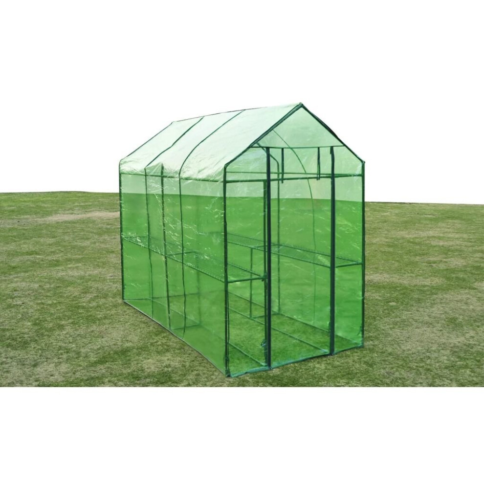 vidaXL Greenhouse Steel XL PVC Cover Garden Green Shade Plant House Storage