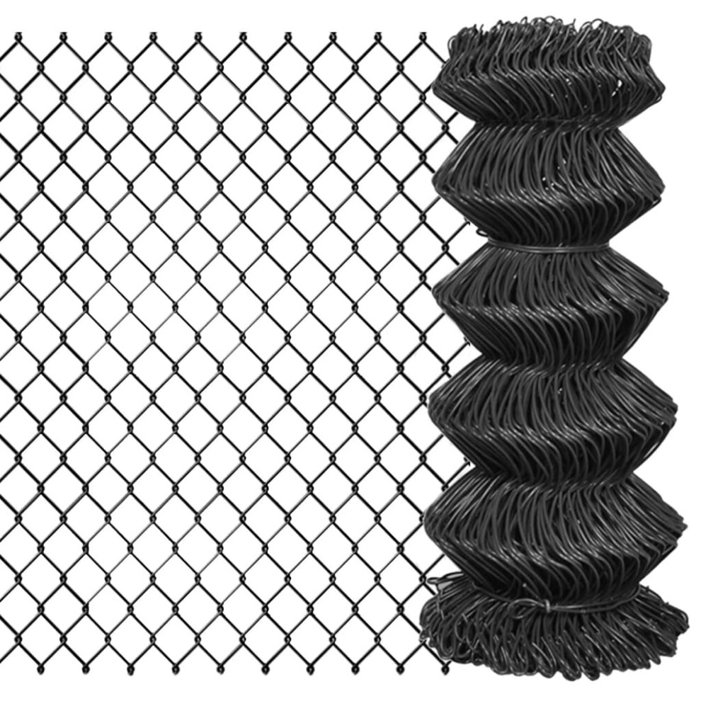 vidaXL Outdoor Garden Chain Link Fence Wire Mesh Screen Fencing Roll Steel Grey