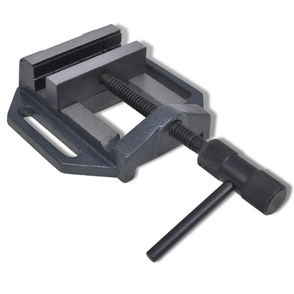 vidaXL Manually Operated Drill Press Vice 90mm Pillar Bench Milling Tool Clamp
