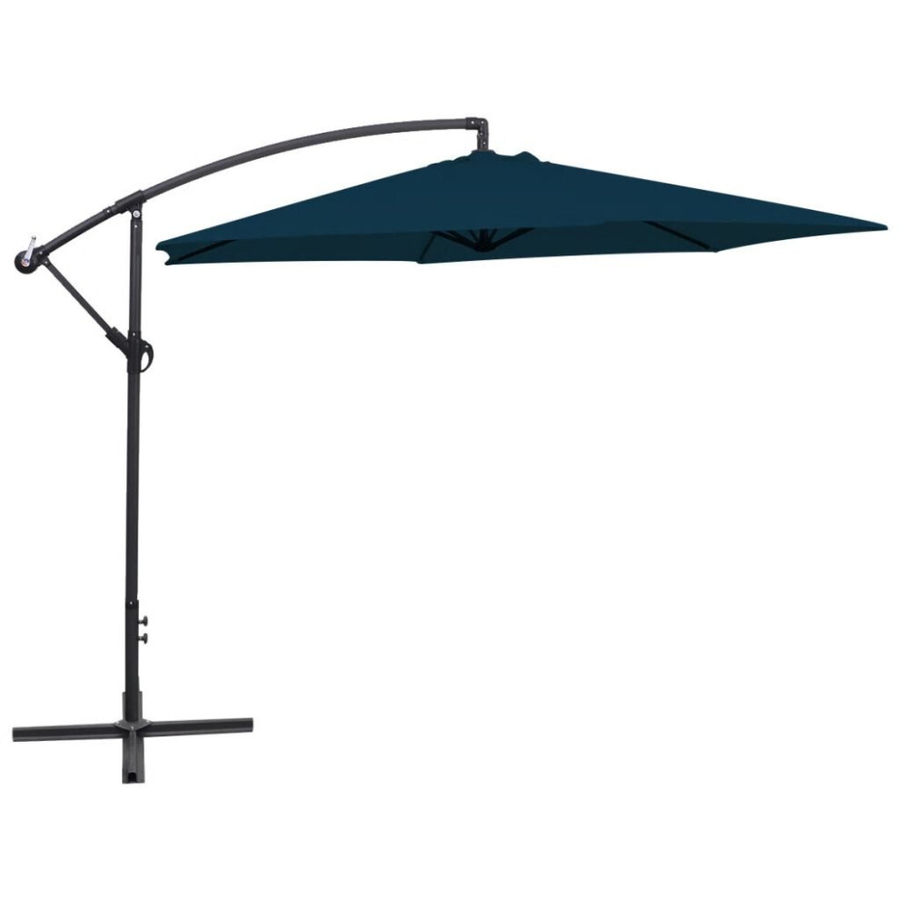 vidaXL Cantilever Umbrella 3m Blue Outdoor Garden Hanging Parasol Sunshade