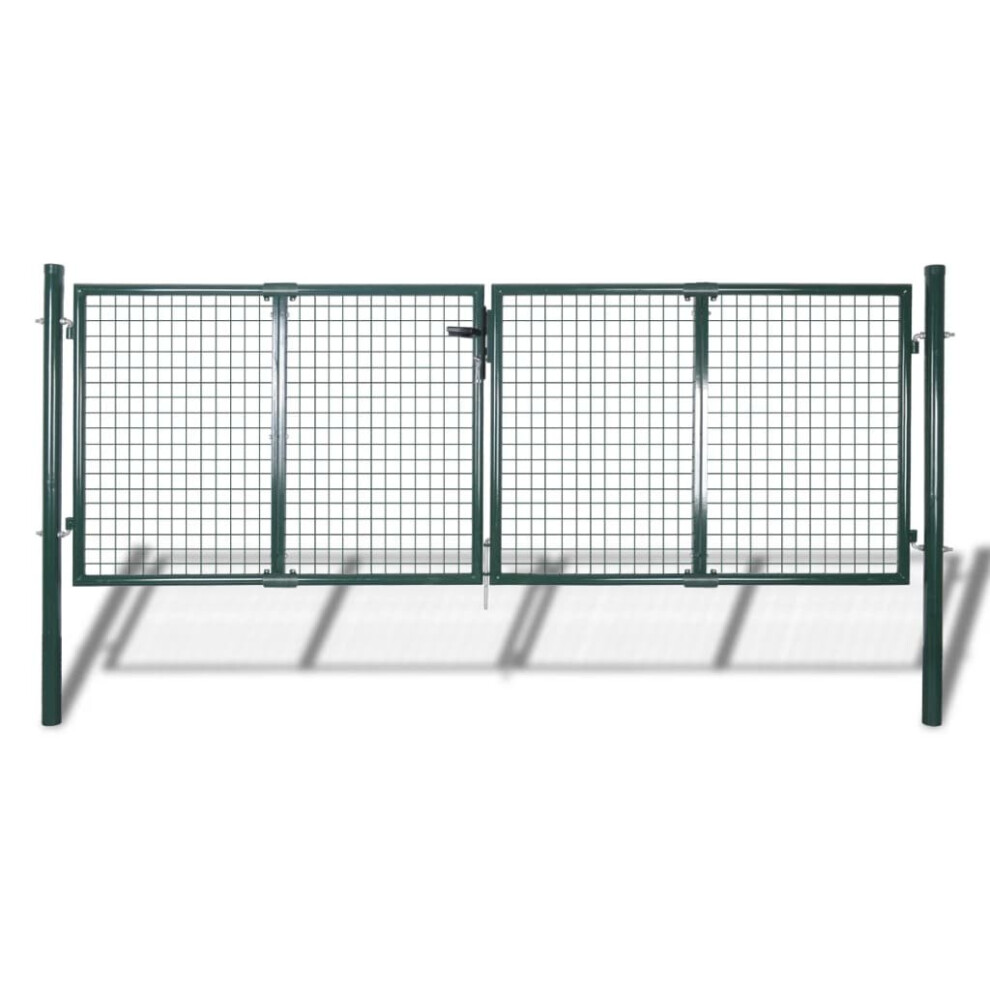 vidaXL Garden Fence Gate 289x125cm/306x175cm Steel Green Patio Wall Grill Door