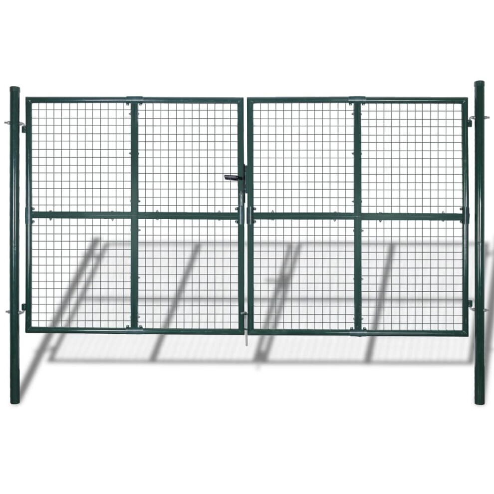 vidaXL Garden Mesh Gate Fence Door Wall Grille 289x175cm Outdoor Barrier Panel