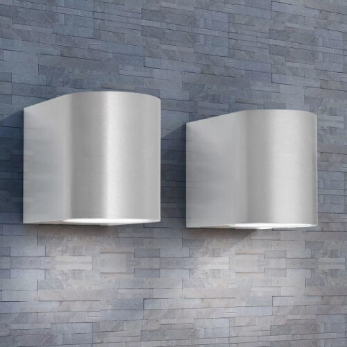 VidaXL vidaXL 2x Outdoor LED Wall Lights Round Downwards Garden Lamp Lighting Fixture