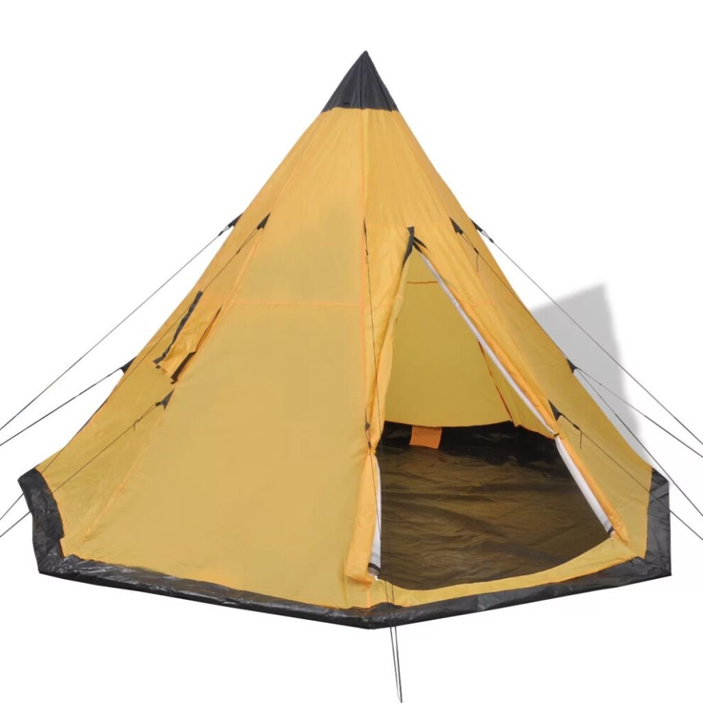 vidaXL Four-Person Yellow Tent