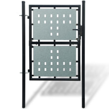 vidaXL Schwarzes Einzeltür-Gartentor 100x125 cm