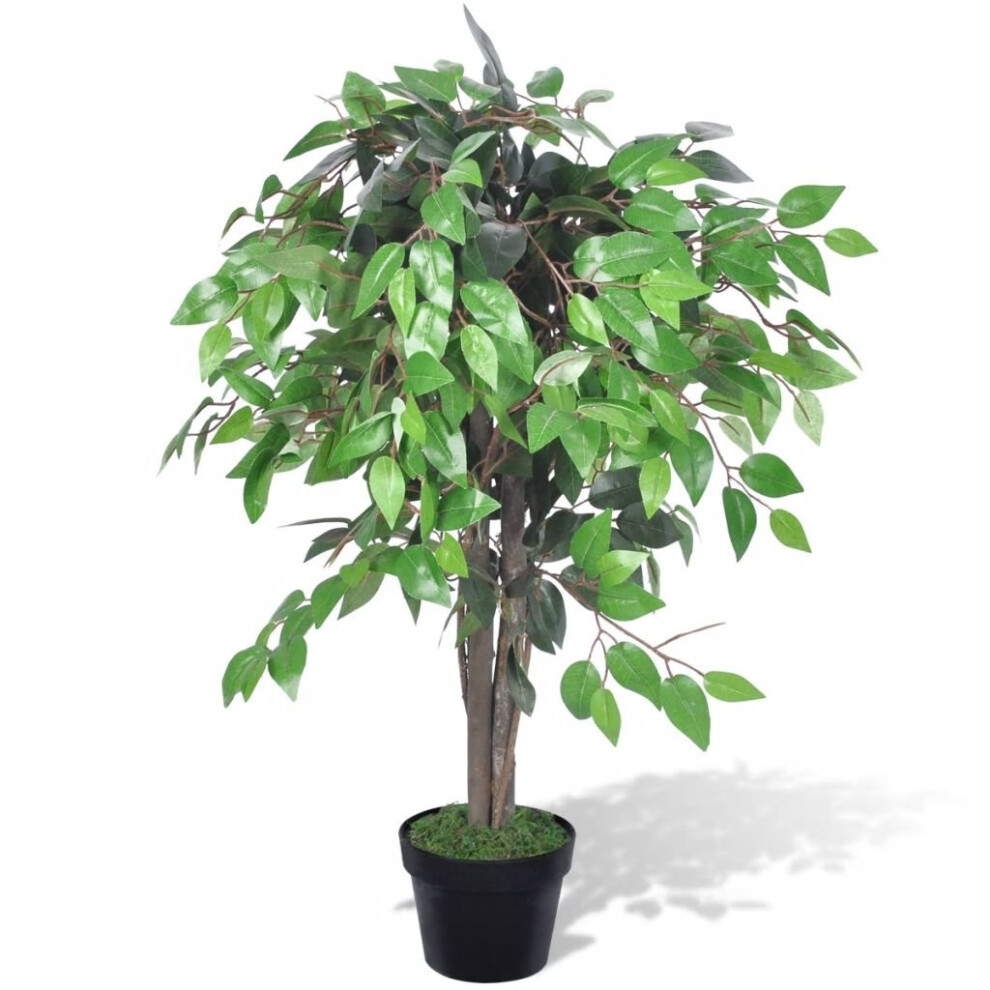 vidaXL Artificial Plant Ficus Tree with Pot 90cm Fake Plant Arrangement Decor