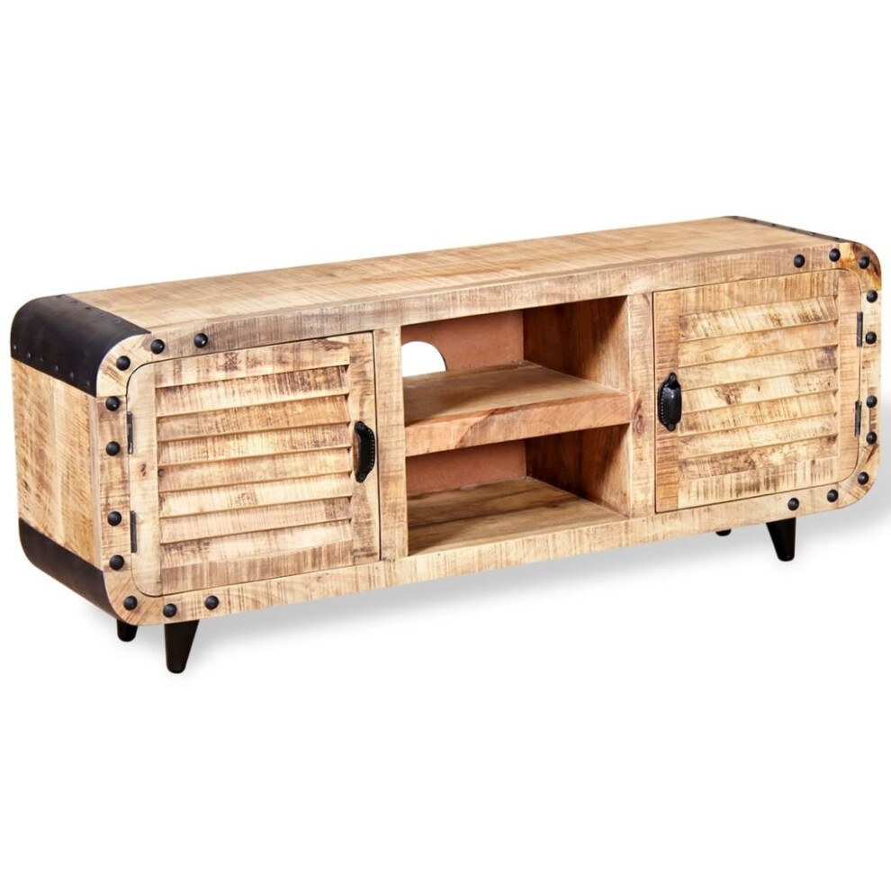 vidaXL TV Hi-Fi Cabinet Stand Side Unit Sideboard Low Board Rough Mango Wood