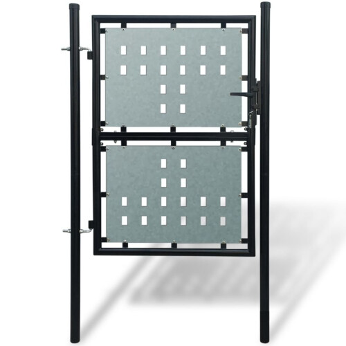 VidaXL vidaXL Schwarzes Einzeltor für Zäune 100 x 200 cm