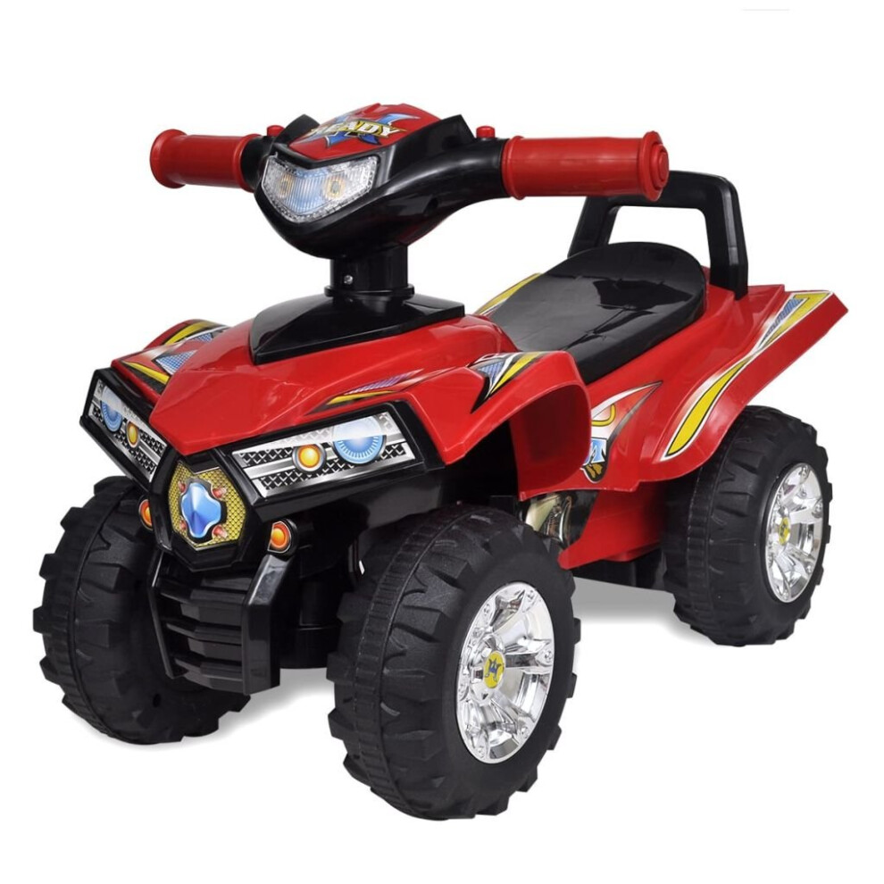 vidaXL Children's Ride-on Quad with Sound and Light Red Kid Riding Toy Vehicle