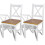 VidaXL vidaXL 2x Dining Chairs Wood White and Natural Colour Kitchen Furniture Seat 1