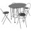VidaXL vidaXL Folding Dining Set 5 Pieces MDF Black Table and Chair Kitchen Furniture 1