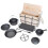 VidaXL vidaXL 9 Piece Dutch Oven Set Kitchen Pot Fry Pan Support Lid Lifter Cookware 1