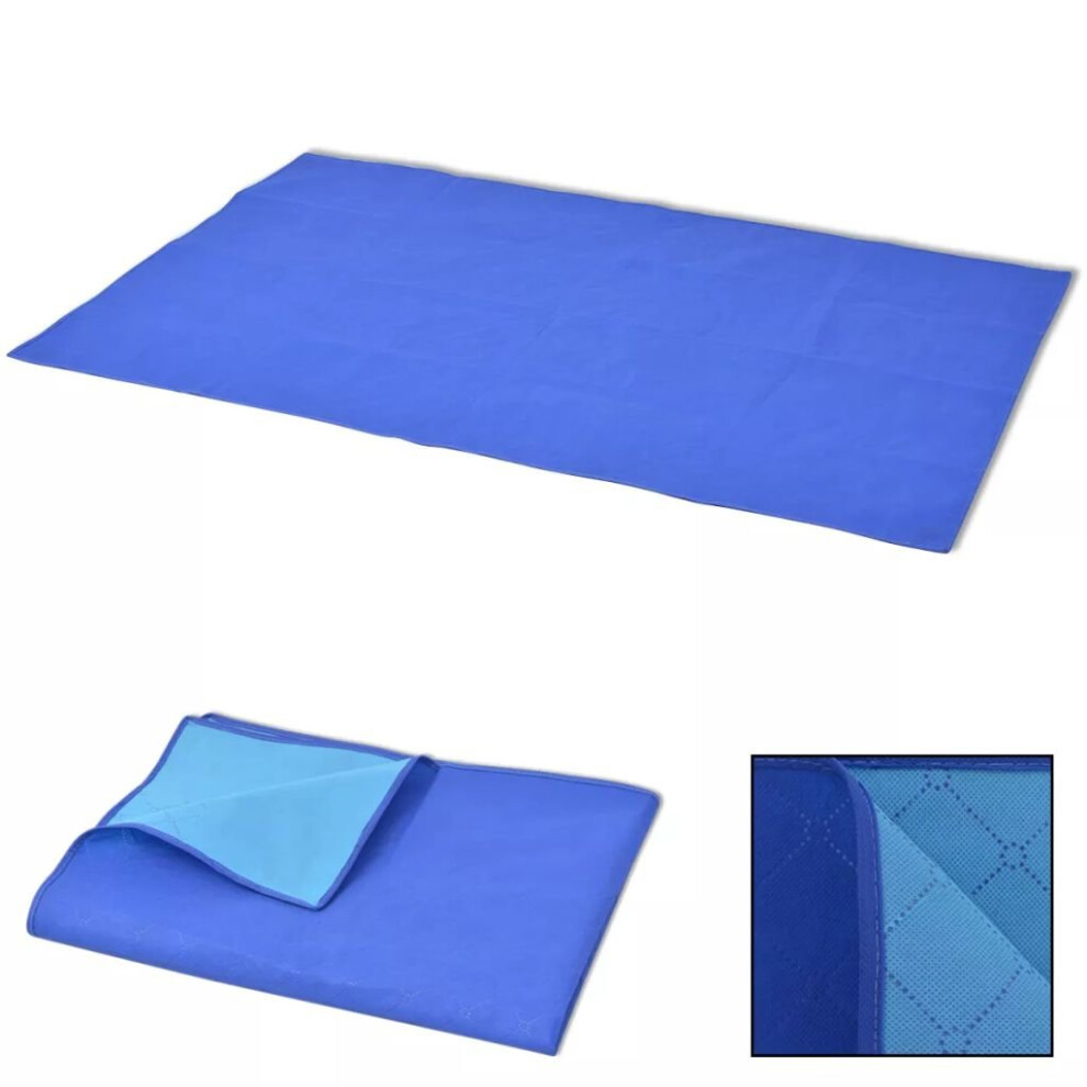 vidaXL Picnic Blanket Blue And Light Blue 100x150cm Travel Beach Camping Rug