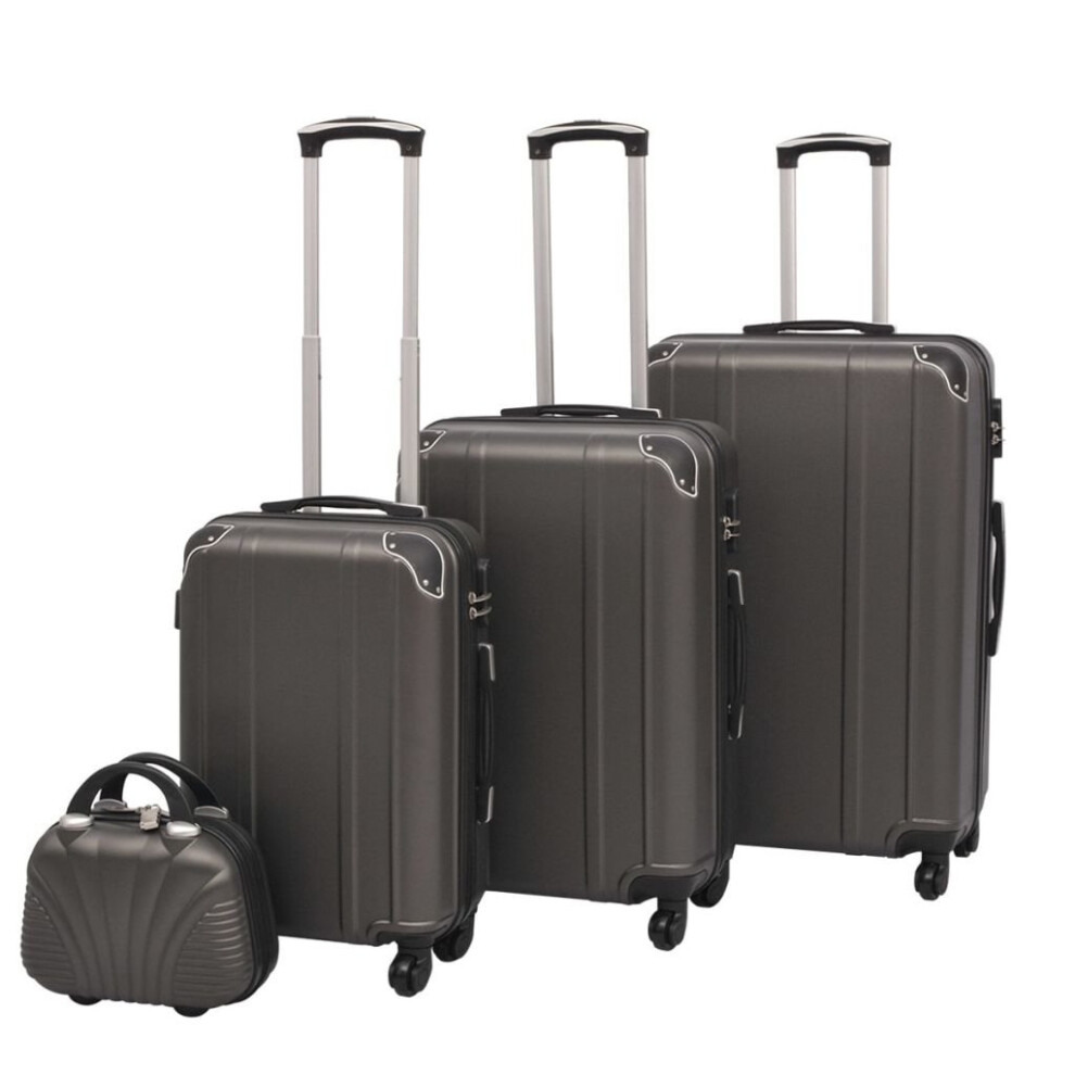 vidaXL Hardcase Trolley Set 4 Pieces Anthracite Travel Suitcase Luggage Bag