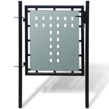 vidaXL Schwarzes Einzeltor für Zäune 100 x 100 cm