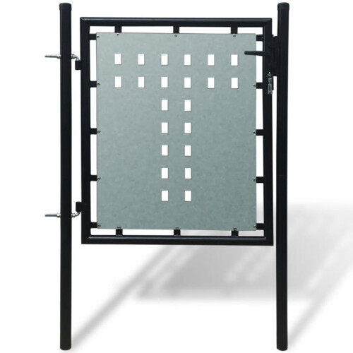 vidaXL Schwarzes Einzeltor für Zäune 100 x 100 cm