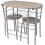 VidaXL vidaXL Breakfast Bar Set 3 Piece MDF Silver Kitchen Dining Room Table Stools 1