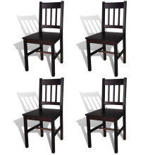 vidaXL 4x Dining Chairs Wood Dark Brown Kitchen Living Room Furniture Seat
