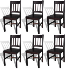 vidaXL 6x Dining Chairs Wood Dark Brown Home Living Room Kitchen Furniture Seat