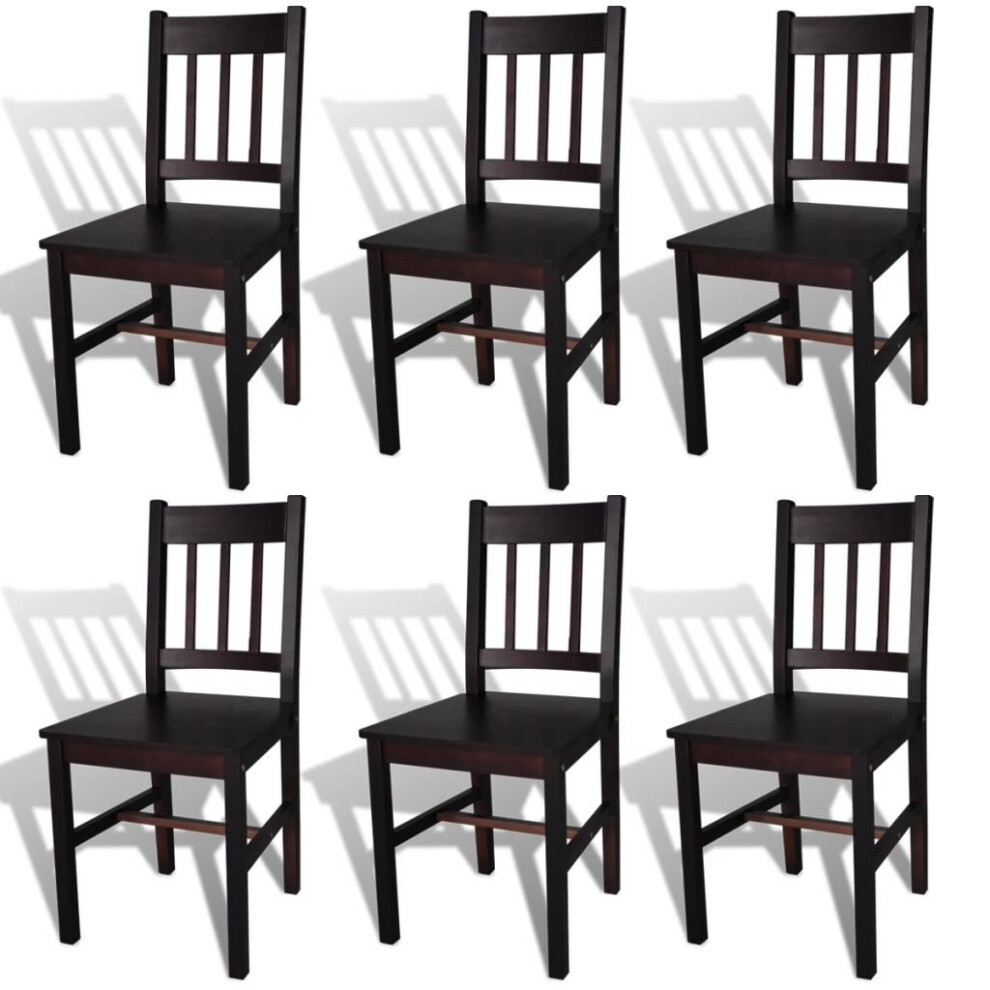 Vidaxl 6X Dining Chairs Wood Dark Brown Home Living Room Kitchen Furniture Seat