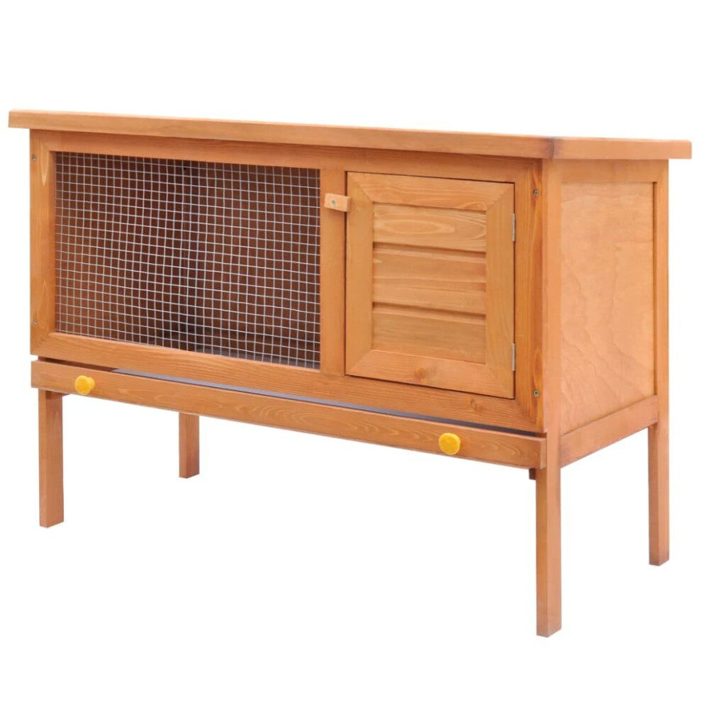 Vidaxl Outdoor Rabbit Hutch 1 Layer Wood Small Animal House Pet Cage Carrier