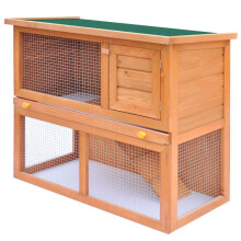 vidaXL Outdoor Rabbit Hutch Small Animal House Pet Cage 1 Door Wood Habitat
