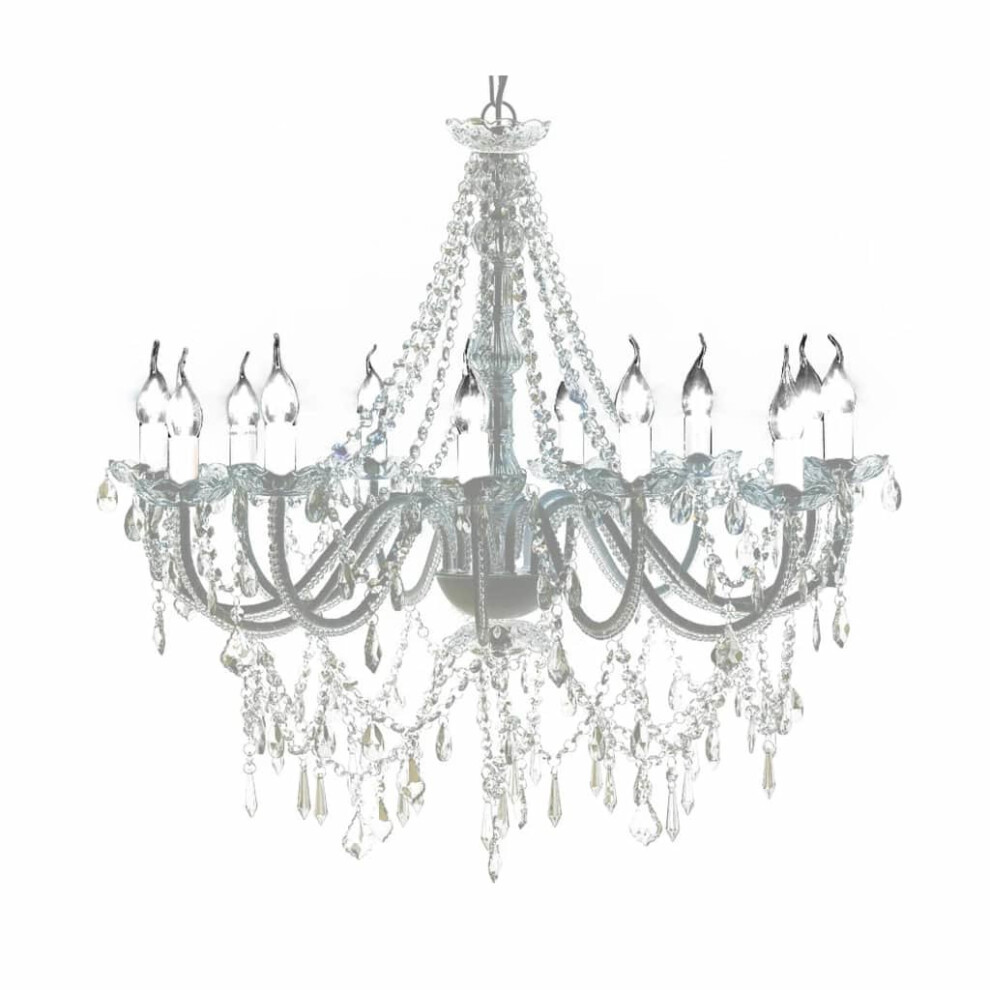 vidaXL Chandelier with 1600 Crystals White Pendant Light Lamp Lighting Fixture